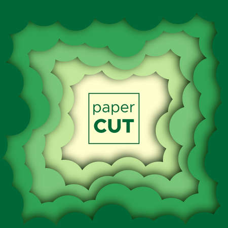 Abstract  Background with Paper Cut shapes. Vector illustrationのイラスト素材