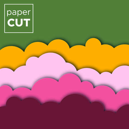 Abstract  Background with Paper Cut shapes. Vector illustration.のイラスト素材
