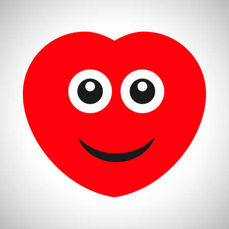 Smile cartoon heart with emotions of joy. Symbol of Love. Vector illustrationのイラスト素材