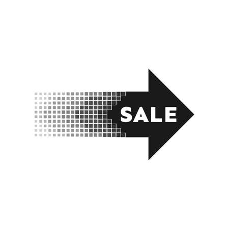 Abstract explosion. Black sale arrow banner. Vector illustrationのイラスト素材