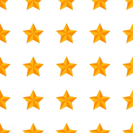 Seamless Pattern with Yellow Star with Shadow.  Vector illustrationのイラスト素材