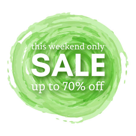 Sale this weekend only up to 70 off sign. Vector illustrationのイラスト素材