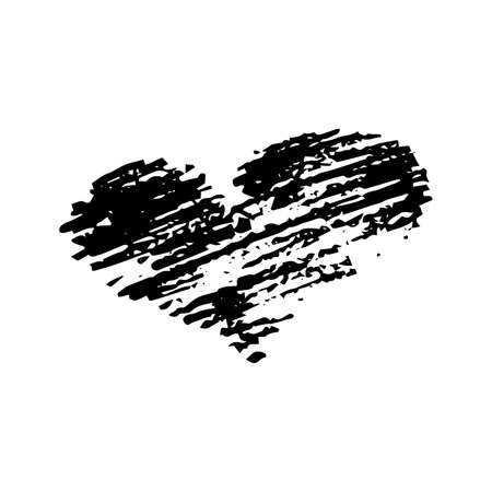 Sketch Scribble Heart. Hand drawn Pencil Scribble Hearts. Vector illustration.のイラスト素材