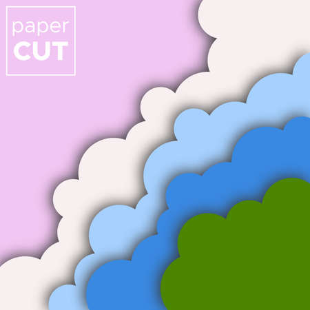 Abstract  Background with Paper Cut shapes. Vector illustration.のイラスト素材