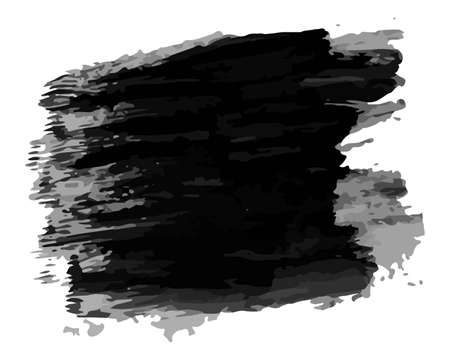 Black hand drawn ink stain. Ink spot isolated on white background. Vector illustrationのイラスト素材