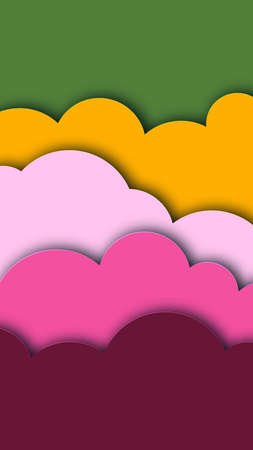 Abstract  Background with Paper Cut shapes stories banner design. Vector illustration.のイラスト素材
