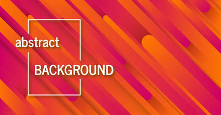 Trendy geometric orange background with abstract lines. Banner design. Futuristic dynamic pattern. Vector illustrationのイラスト素材