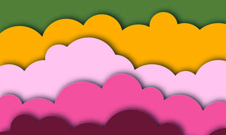 Abstract  Background with Paper Cut shapes banner design. Vector illustration.のイラスト素材