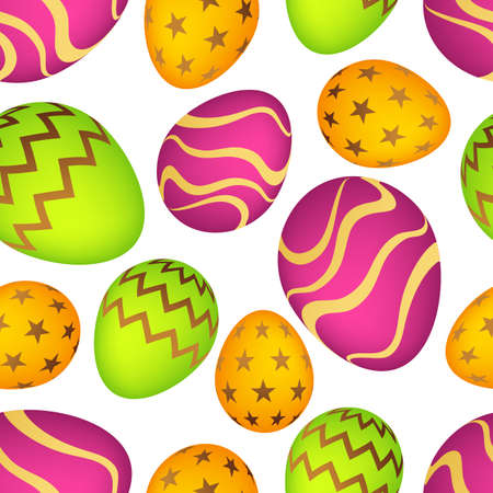 Seamless pattern with colorful Easter eggs. Vector illustrationのイラスト素材