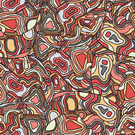 Red doodle pattern. Vector illustrationのイラスト素材