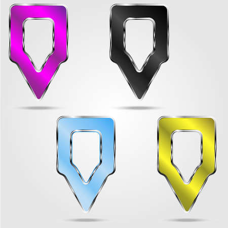 Set of four color markers. Vector illustrationのイラスト素材