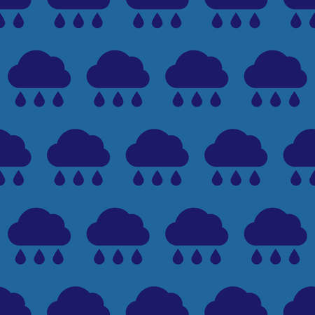 Rainy cloud. Seamless pattern of rainy clouds. Bad weather symbol. Vector illustration.