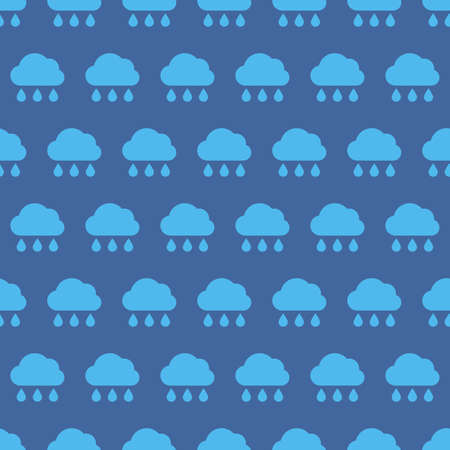 Rainy cloud. Seamless pattern of rainy clouds. Bad weather symbol. Vector illustration.