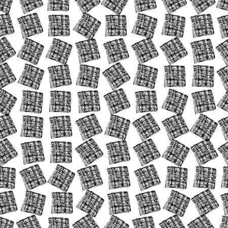 Seamless Pattern with hand drawn black scribble Smear. Abstract grunge texture. Vector illustrationのイラスト素材