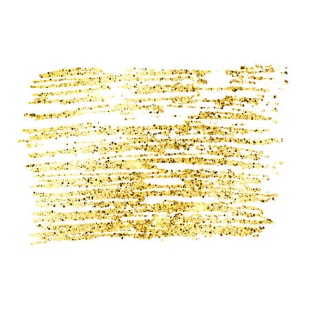 Golden Paint Glittering backdrop on a white background. Background with gold sparkles and glitter effect. Empty space for your text.  Vector illustrationのイラスト素材