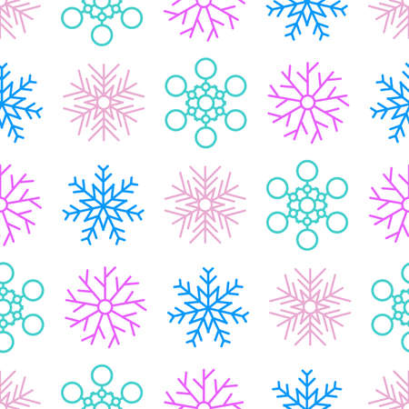 Snowflakes seamless background. Christmas and New Year decoration elements. Vector illustration.のイラスト素材