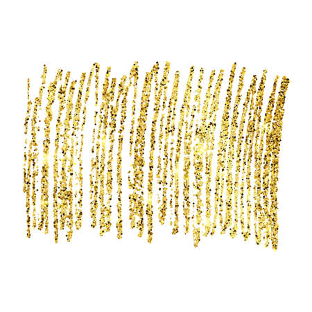 Golden Paint Glittering backdrop on a white background. Background with gold sparkles and glitter effect. Empty space for your text.  Vector illustrationのイラスト素材