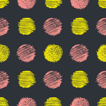 Seamless pattern with hand drawn scribble smear circle. Abstract grunge texture. Vector illustrationのイラスト素材