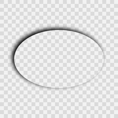 Dark transparent realistic shadow. Oval shadow isolated on transparent background. Vector illustration.のイラスト素材