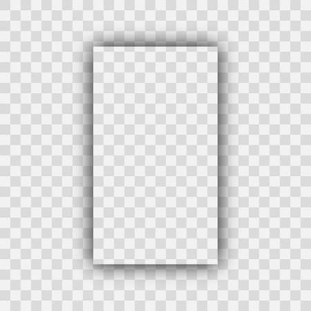 Dark transparent realistic shadow. Shadow of a vertical rectangle isolated on transparent background. Vector illustration.のイラスト素材