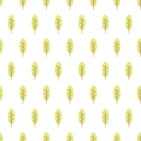 Seamless pattern with colored trees on white background. Vector illustration.のイラスト素材