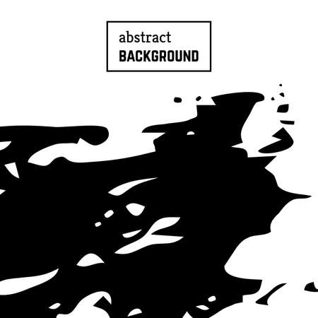 Hand drawn background with abstract brush strokes. Minimal black and white banner design. Vector illustrationのイラスト素材