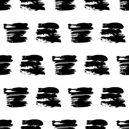 Seamless pattern with dark hand drawn scribble smear on white background. Abstract grunge texture. Vector illustrationのイラスト素材