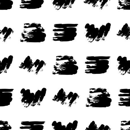 Seamless pattern with dark hand drawn scribble smear on white background. Abstract grunge texture. Vector illustrationのイラスト素材