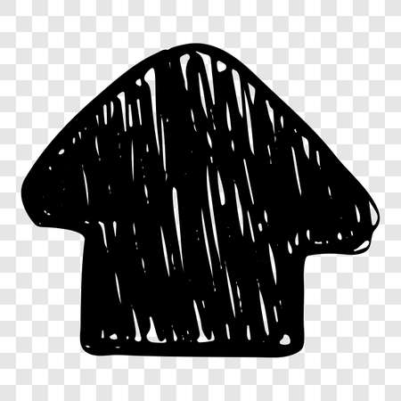 Black hand drawn arrow. Sketch of doodle arrow isolated on transparent background. Vector illustration.のイラスト素材