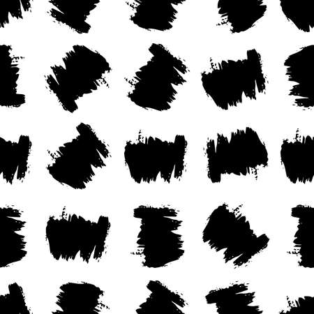 Seamless pattern with dark hand drawn scribble smear on white background. Abstract grunge texture. Vector illustrationのイラスト素材