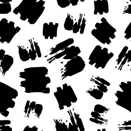 Seamless pattern with dark hand drawn scribble smear on white background. Abstract grunge texture. Vector illustrationのイラスト素材
