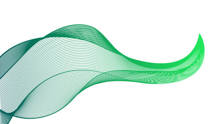 Abstract backdrop with colorful wave gradient lines on white background. Modern technology background, wave design. Vector illustrationのイラスト素材