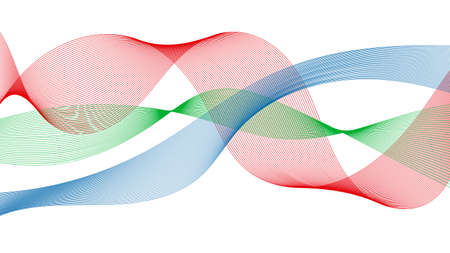 Abstract backdrop with colorful wave gradient lines on white background. Modern technology background, wave design. Vector illustrationのイラスト素材