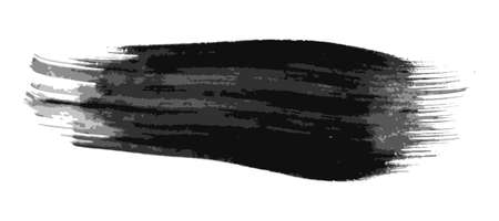 Black brush stroke. Hand drawn ink spot isolated on white background. Vector illustrationのイラスト素材