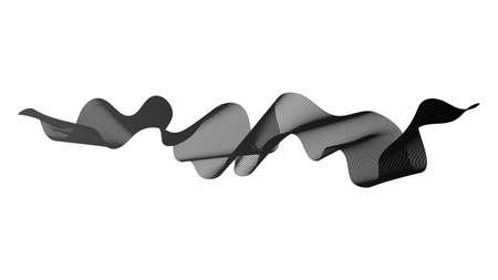 Abstract backdrop with monochrome wave gradient lines on white background. Modern technology background, wave design. Vector illustrationのイラスト素材