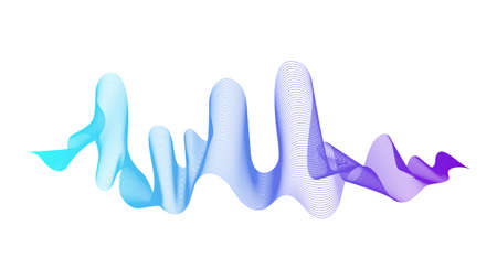 Abstract backdrop with blue wave gradient lines on white background. Modern technology background,...
