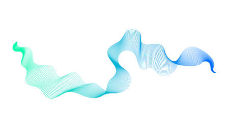 Abstract backdrop with blue wave gradient lines on white background. Modern technology background,...