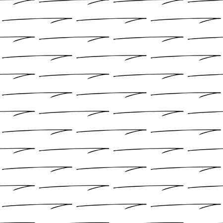 Seamless pattern with black hand drawn doodle arrows on white background. Abstract grunge texture. Vector illustrationのイラスト素材