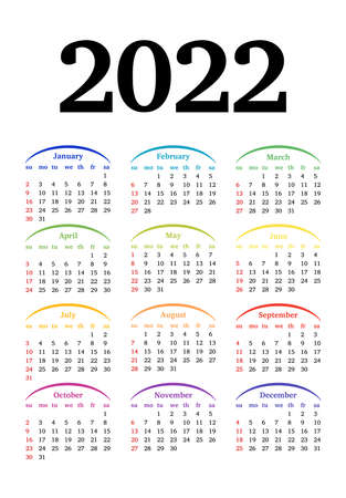 Calendar for 2022 isolated on a white background. Sunday to Monday, business template. Vector illustrationのイラスト素材
