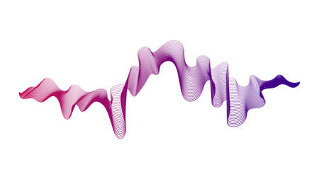 Abstract backdrop with purple wave gradient lines on white background. Modern technology background, wave design. Vector illustrationのイラスト素材