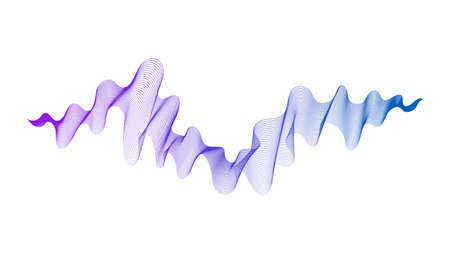 Abstract backdrop with blue wave gradient lines on white background. Modern technology background, wave design. Vector illustrationのイラスト素材