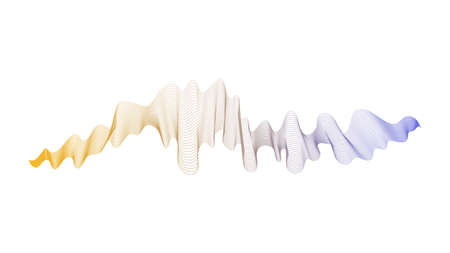 Abstract backdrop with yellow and blue wave gradient lines on white background. Modern technology...