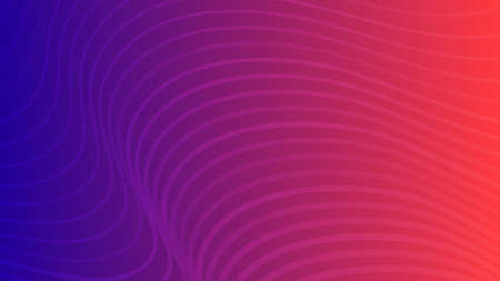 Modern colorful gradient background with wave lines. Biue and red geometric abstract presentation...