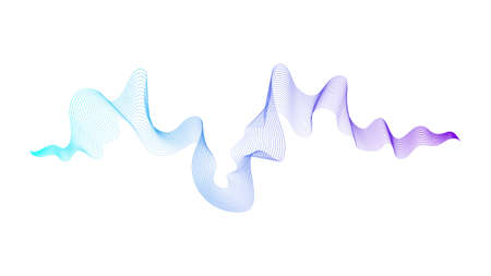 Abstract backdrop with blue wave gradient lines on white background. Modern technology background,...