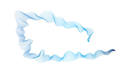 Abstract backdrop with blue wave gradient lines on white background. Modern technology background, wave design. Vector illustrationのイラスト素材