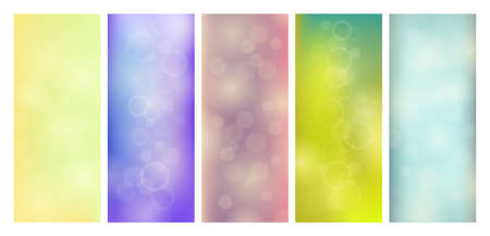 Abstract background with blur bokeh light effect. Set of modern colorful circular blur light backdrop. Vector illustrationのイラスト素材