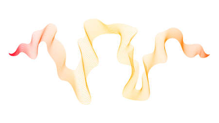 Abstract backdrop with orange wave gradient lines on white background. Modern technology background, wave design. vector illustrationのイラスト素材