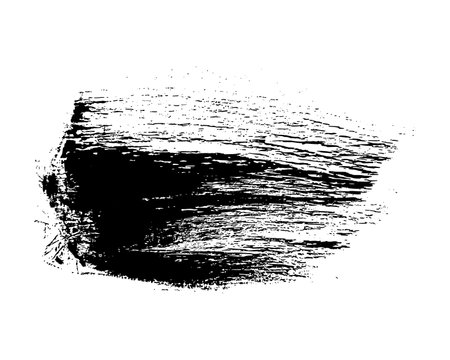Black brush stroke. Hand drawn ink spot isolated on white background. Vector illustrationのイラスト素材
