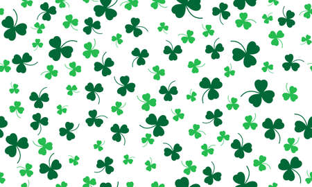 Happy Saint Patrick's day green seamless background. green clover leaves pattern. vector illustrationのイラスト素材