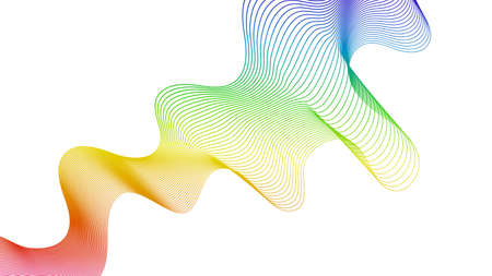 Abstract backdrop with colorful wave gradient lines on white background. Modern technology...